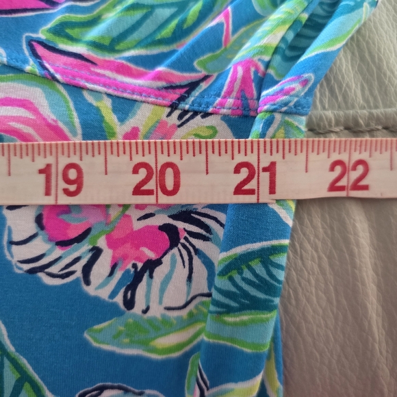 Lilly Pulitzer Cassi Popover Keep On Beleafing XL Pullover Top Rayon Spandex - Picture 8 of 10